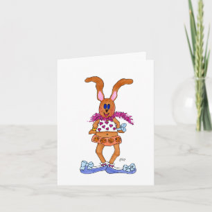 Carte de billet de la Saint Valentin lapin