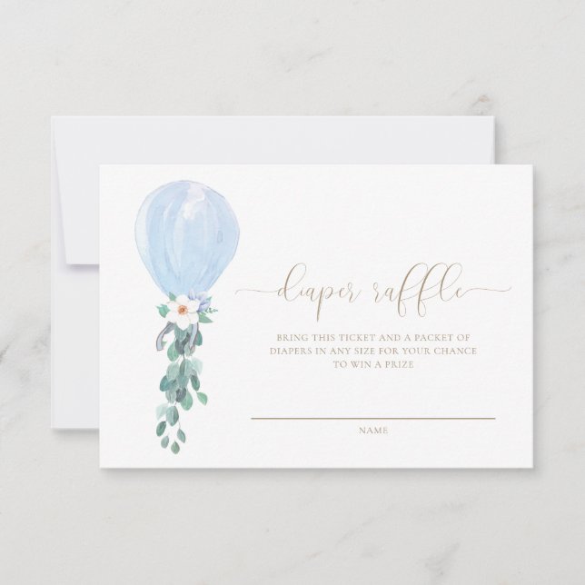 Carte de Billet de Tombola de Couches Blue Balloon (Devant)