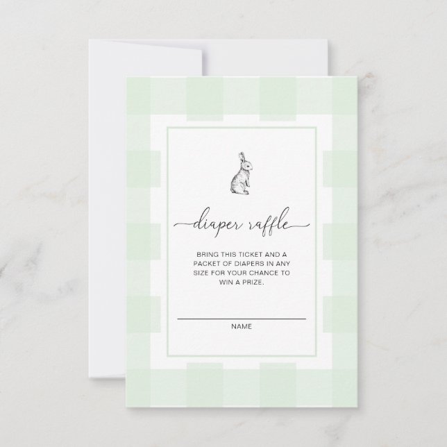 Carte de Billet de Tombola de Couches pour Lapin à (Devant)