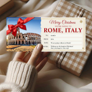 Carte de billet de voyage à Rome Italie pour Noël