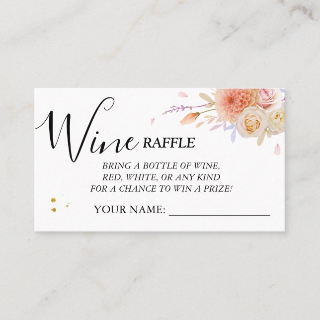 Carte de billet Fête des mariées Floral Wine raffi (Devant)