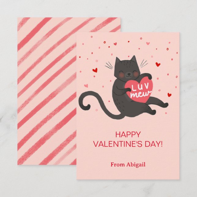 Carte de billet pour enfants de chats mignonnes (Devant / Derrière)