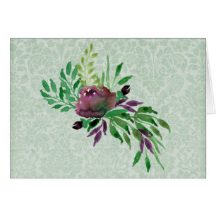 Carte de billet vert à la menthe, enveloppes inclu