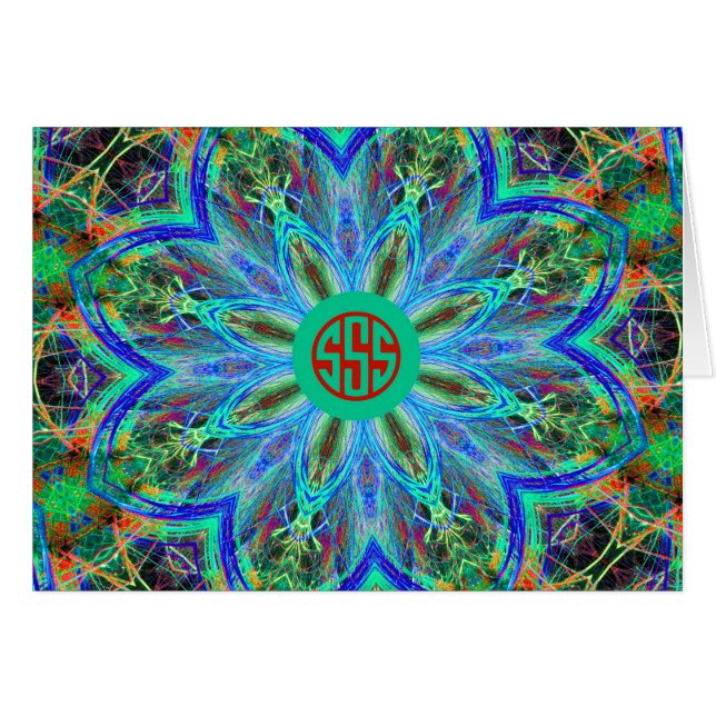 Carte de billet vierge Monogramme S ou votre choix (Devant horizontal)