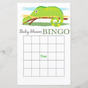 Carte de bingo baby shower Chameleon