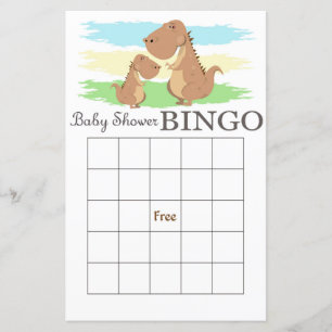 Carte de bingo de baby shower Dinosaur, Bingo Dino