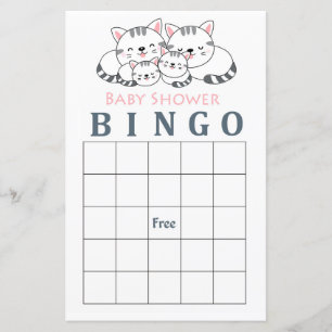 Carte de bingo de baby shower Kitty Cat