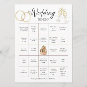 Carte de Bingo de Mariage Personnalisable & Modèle