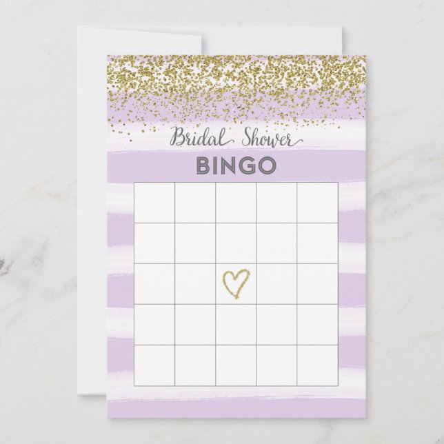Carte de Bingo de Réception de Mariage à Paillette (Devant)