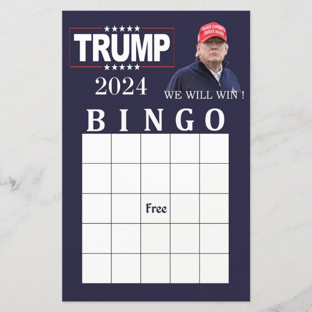 Carte de bingo Donald Trump (Devant)