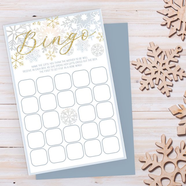 Carte de bingo du Baby shower de neige (Fun Winter Baby Shower Game)