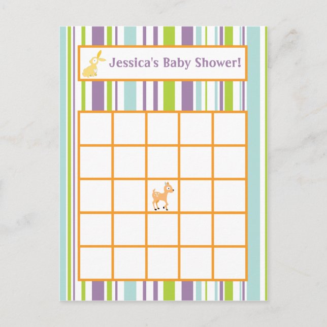 Carte de Bingo Écrite Fourrure Bois Animaux (Devant)