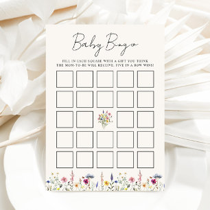 Carte de Bingo Élégante pour Baby Shower sur le th