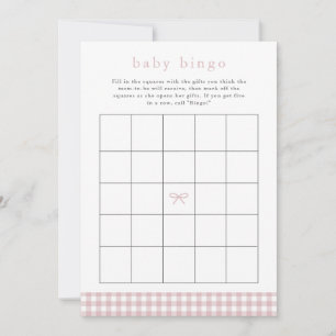 Carte de Bingo Élégante Rose Poussiéreuse pour Bab