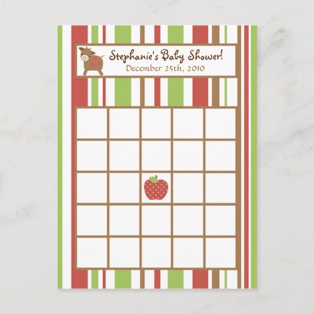 Carte de bingo inscriptible Animaux de ferme de la (Devant)