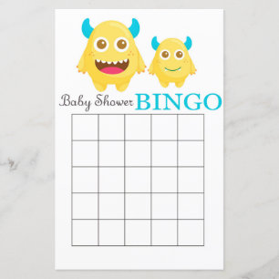 Carte de bingo Little Monster baby shower