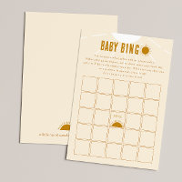 Carte de bingo minimaliste Baby shower de soleil B
