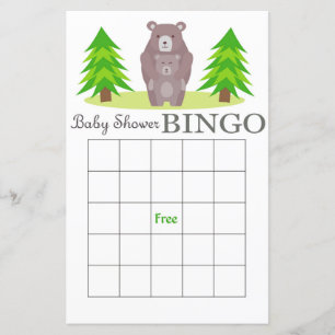 carte de bingo pour baby shower ours, Bingo de la