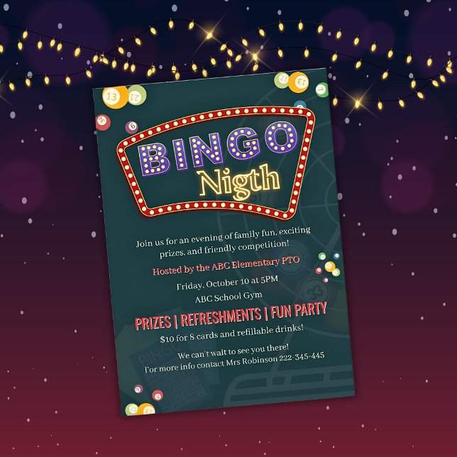 carte de BINGO pour collecte de fonds pour l'école (Créateur téléchargé)