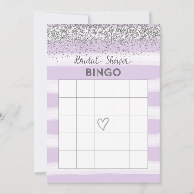 Carte de Bingo pour la Fête de Mariée avec Paillet (Devant)