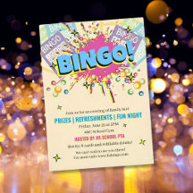 carte de BINGO soirée amusante communauté scolaire