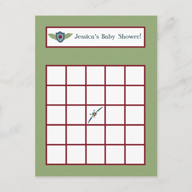 Carte de bingo vintage enregistreur d'avion (Devant)