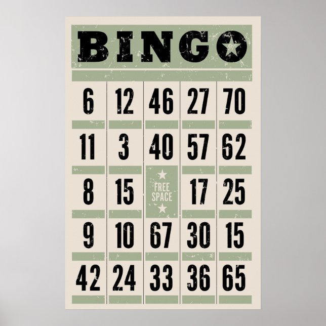 Carte de Bingo Vintage – Impression d'Art pour Sal (Devant)