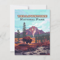 Carte de bison Wyoming du parc national Yellowston