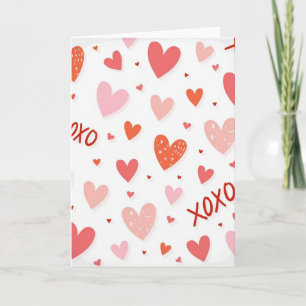 Carte de bisous et de cœurs Xoxo