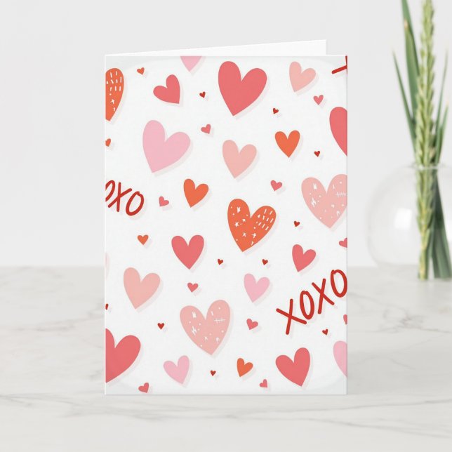 Carte de bisous et de cœurs Xoxo (Devant)