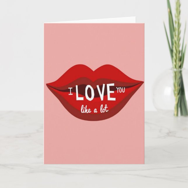 Carte de bisous Je t'aime (Devant)