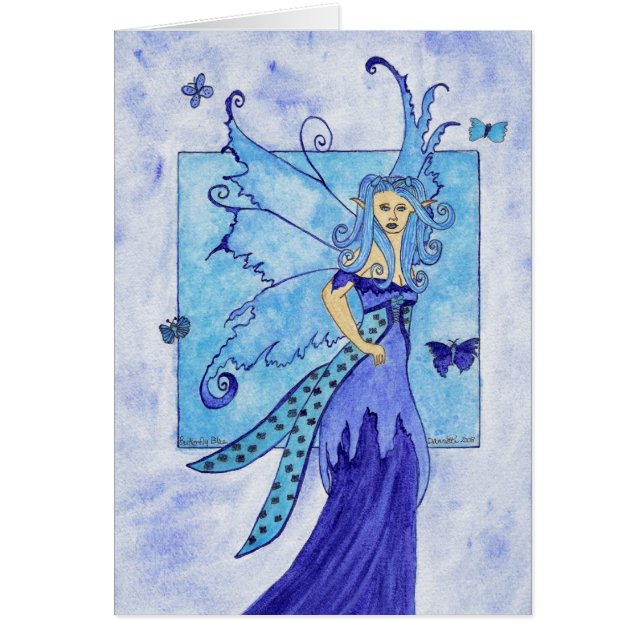 Carte de bleu de papillon (Devant)