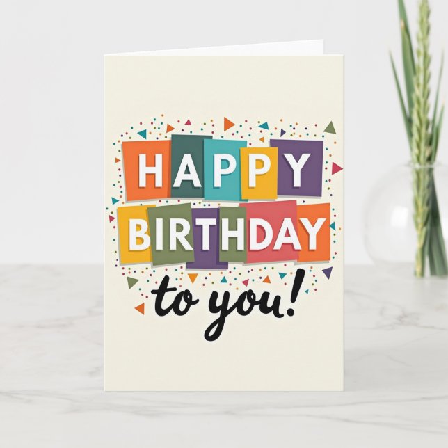 Carte de blocs d'anniversaire doux (Devant)