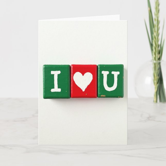 Carte de blocs Simple Je t'aime (Devant)