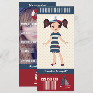 Carte de boarding pour une fête d'anniversaire sur