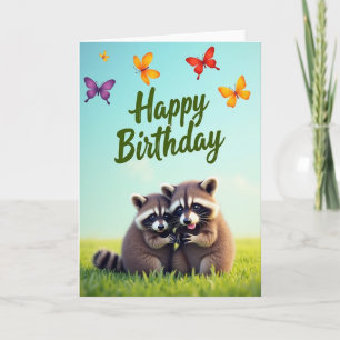 Carte de bois fantaisiste pour anniversaire