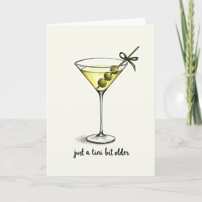 Carte de Boisson d'Anniversaire de Cocktail (Devant)