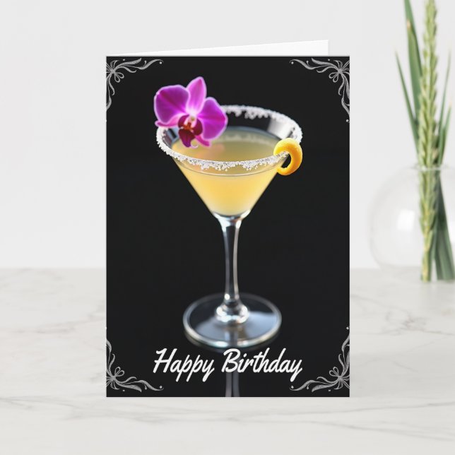 Carte de Boisson d'Anniversaire Sucrée (Devant)