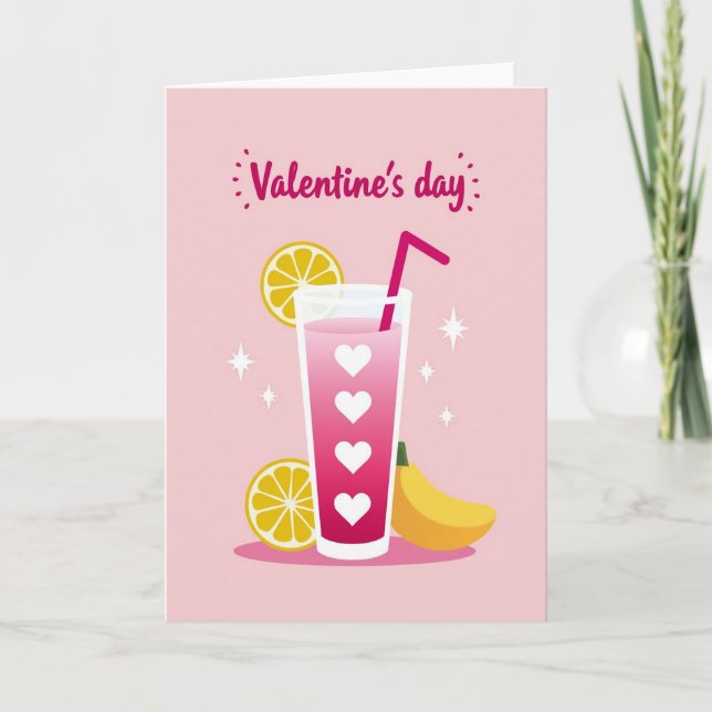 Carte de Boisson Douce pour la Saint-Valentin (Devant)