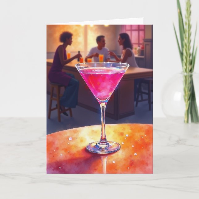 Carte de Boisson Rubis pour Anniversaire (Devant)