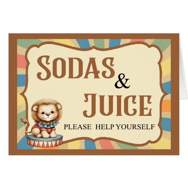 Carte de boissons Baby Circus (Devant Horizontal)