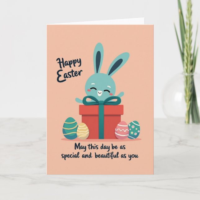 Carte de boîte-cadeau Aqua Bunny (Devant)