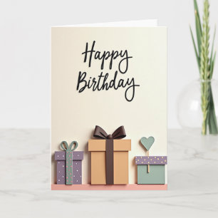 Carte de boîte-cadeau d'anniversaire raffinée