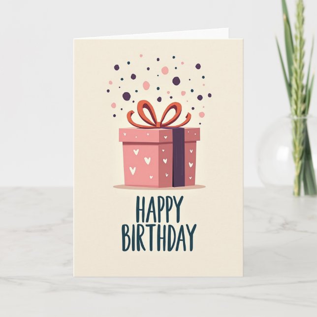 Carte de boîte d'anniversaire pastel (Devant)
