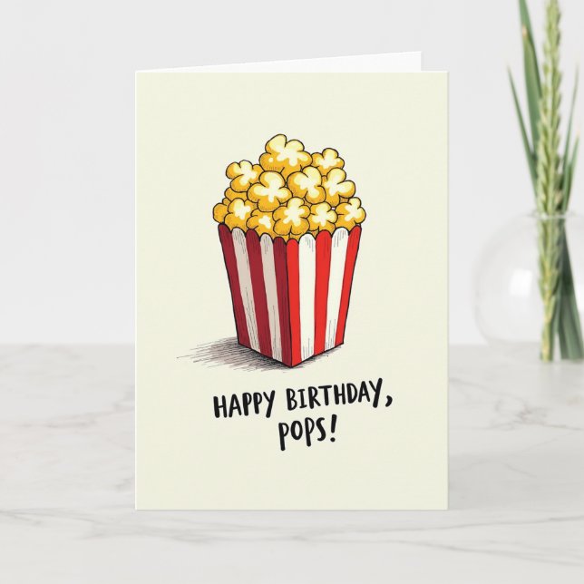 Carte de boîte de pop-corn d'anniversaire (Devant)