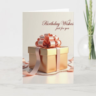 Carte de boîte dorée pour anniversaire de luxe