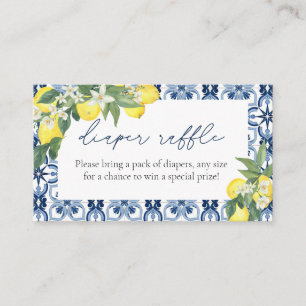 Carte de boîtier Baby shower à carreaux citron