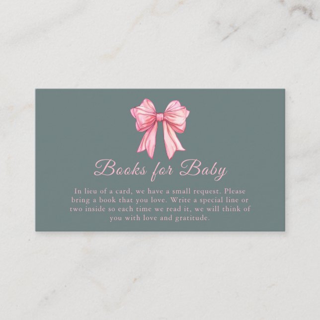 Carte de boîtier Baby shower Bow Bow (Devant)