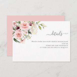 Carte de boîtier Baby shower Invitation Rose Roses
