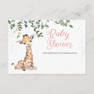 Carte de boîtier Baby shower Jungle Safari Giraffi